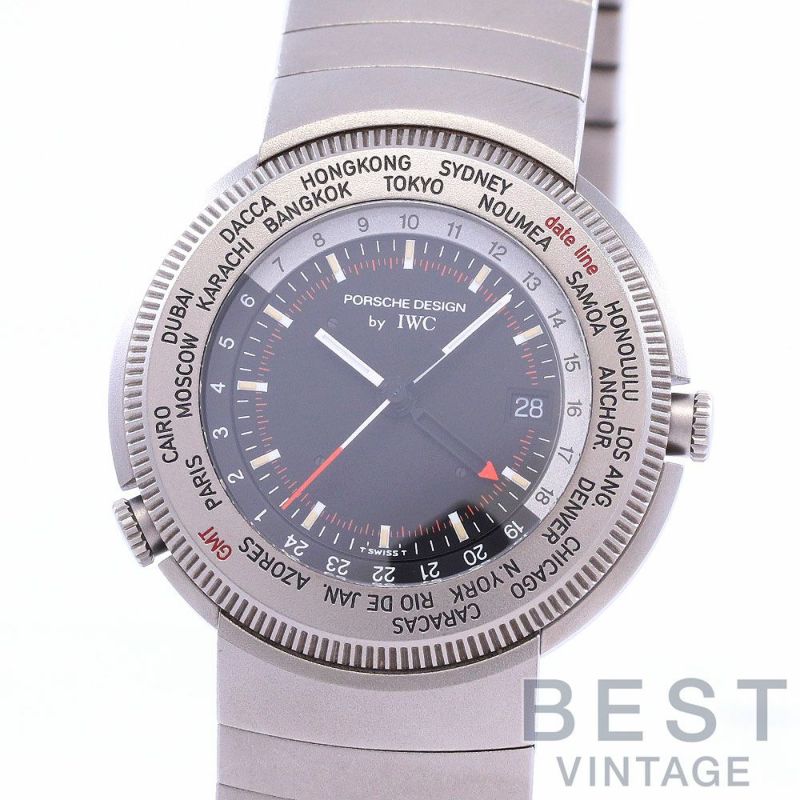 中古】PORSCHE DESIGN BY IWC TRAVELERS WATCH WORLD TIME ポルシェ 