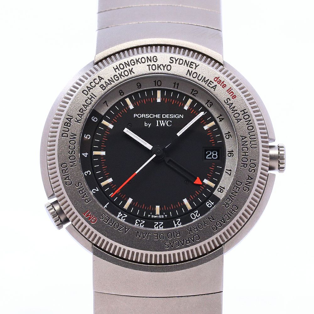 【中古】PORSCHE DESIGN BY IWC TRAVELERS WATCH WORLD TIME ポルシェ・デザイン by アイ・ダブリュー・シー トラベラーズ・ウォッチ・ワールドタイム IW3821