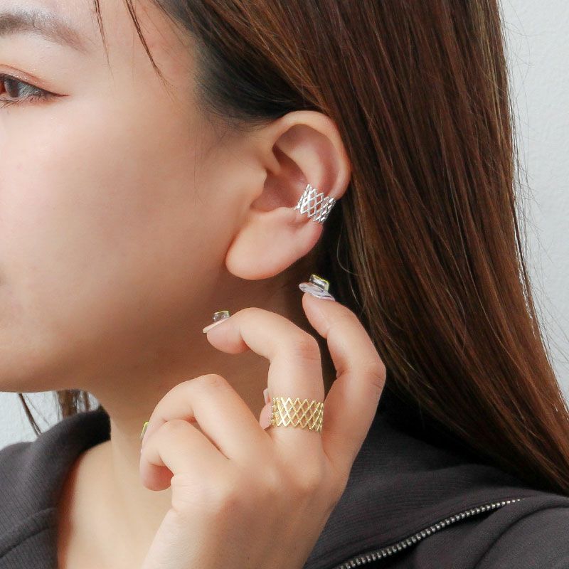BYOKA LATTICE EARCUFF-2 SILVERE1702 ビョーカ イヤーカフ シルバー E1702