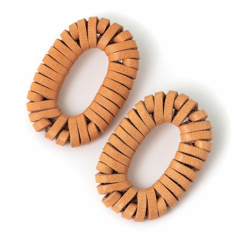 nezu ネズ レザーウィーブ オーバル ピアス 06LEY01