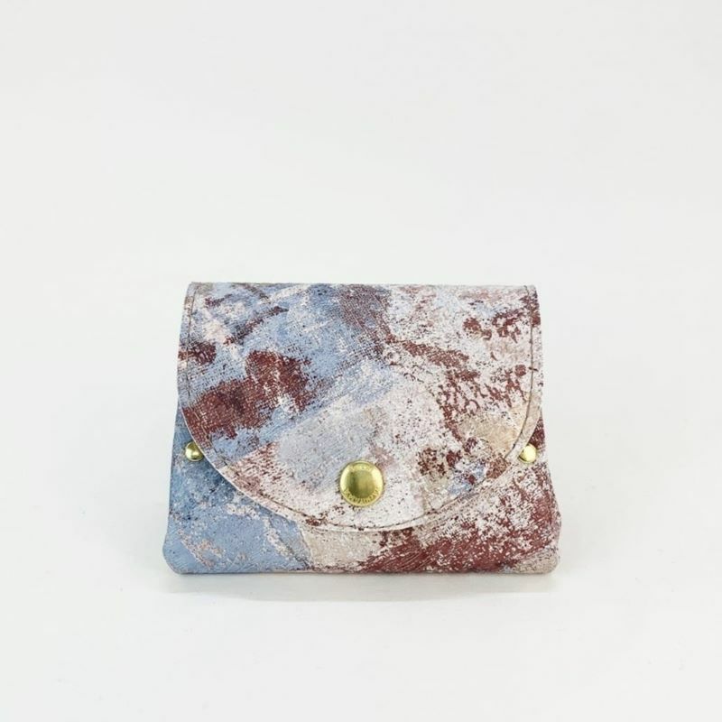YUICHI TACHIYAMA acordion wallet mini G mineral bg blu brown 