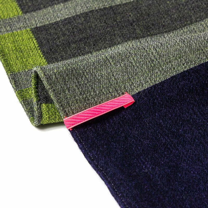 POLS ポルス ウールジャガード ストール ネイビー グリーン SJQW-0003 NGT