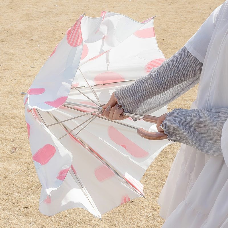 POLS PALASOL ポルス 晴雨兼用 日傘 ホワイト×ピンク A-UMBRL-DNG-2109