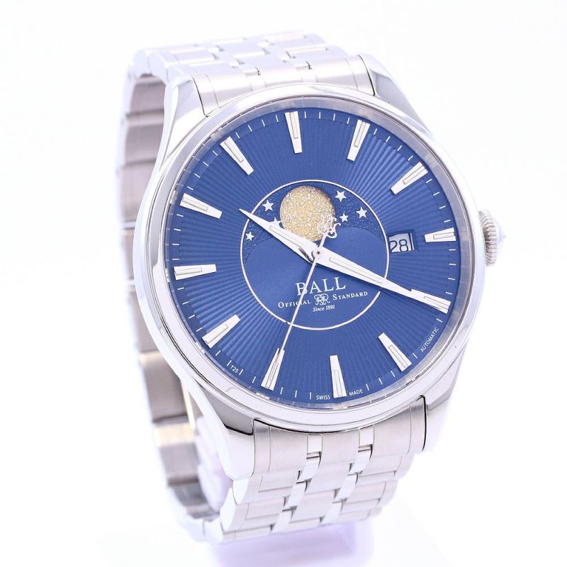 【中古】BALL WATCH TRAINMASTER MOONPHASE ボール・ウォッチ トレインマスター ムーンフェイズ NM3082D-SJ-BE