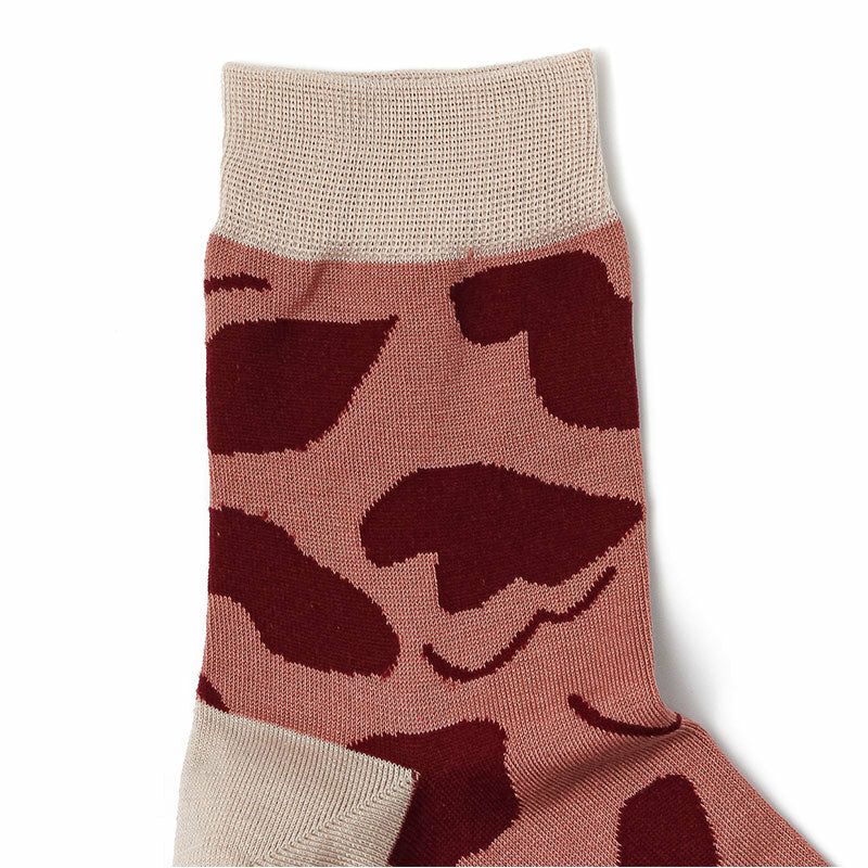 Sarahbel Socks Leaves Pink サラベル ソックス リーブス ピンク SAB-socks-leaves-pink
