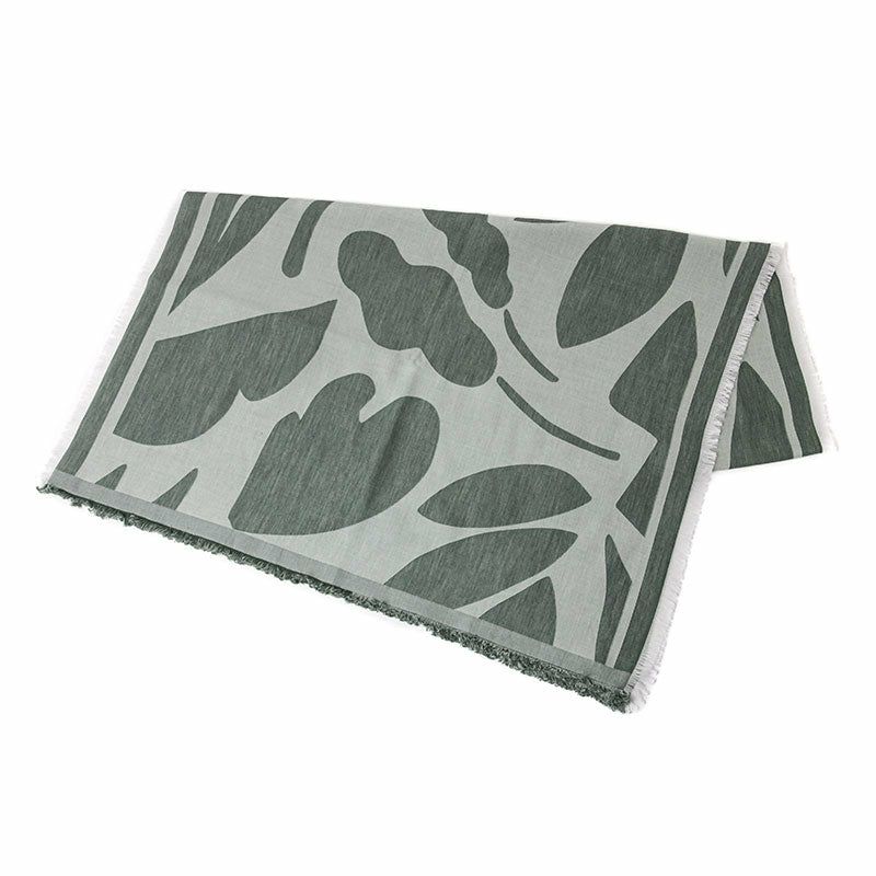 Sarahbel cotton stole Leaves Green サラベル コットンストール リーヴス グリーン SAB-cot-stole-leaves-green