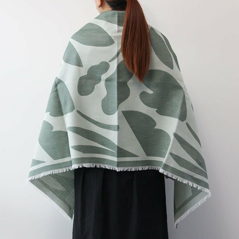 Sarahbel cotton stole Leaves Green サラベル コットンストール リーヴス グリーン SAB-cot-stole-leaves-green