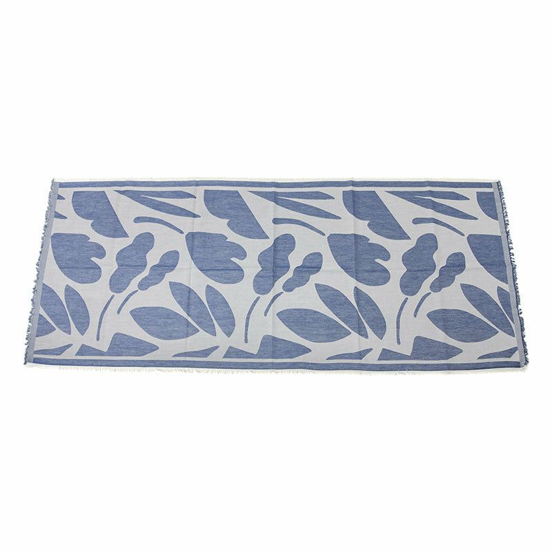 Sarahbel cotton stole Leaves Blue サラベル コットン ストール リーヴス ブルー SAB-cot-stole-leaves-blue