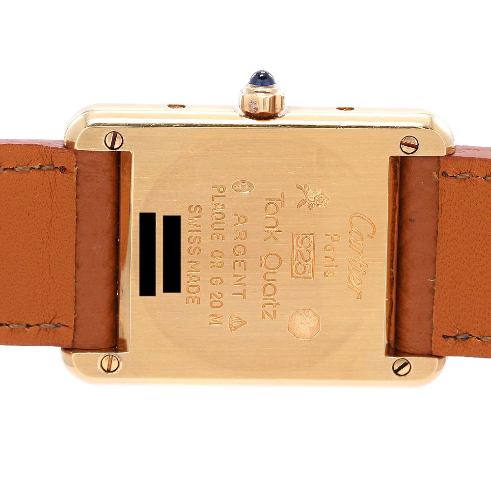 【中古】CARTIER MUST TANK SMALL MODEL VERMEIL TRINITY DIAL カルティエ マストタンクSM ヴェルメイユ トリニティダイヤル 366001