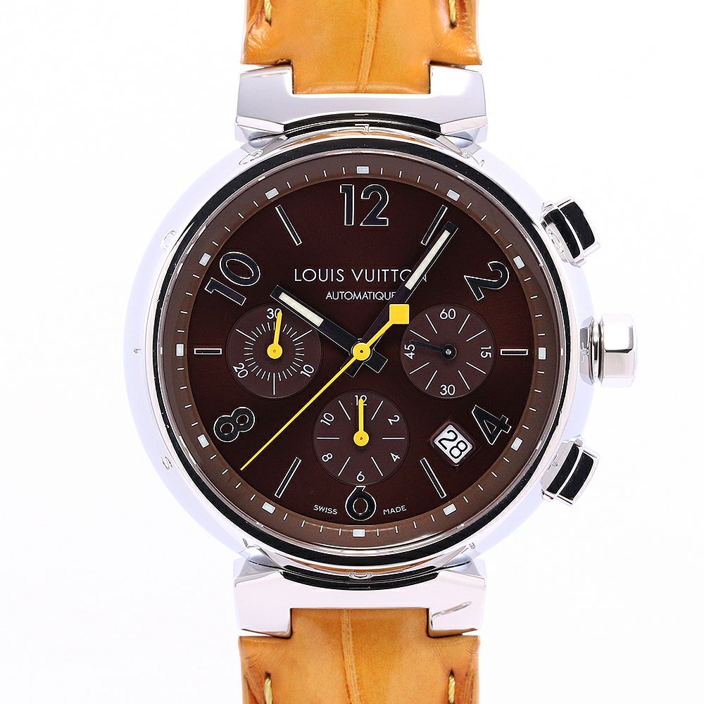 ルイヴィトン / LOUIS VUITTON タンブール クロノグラフ デイト Q1122  
