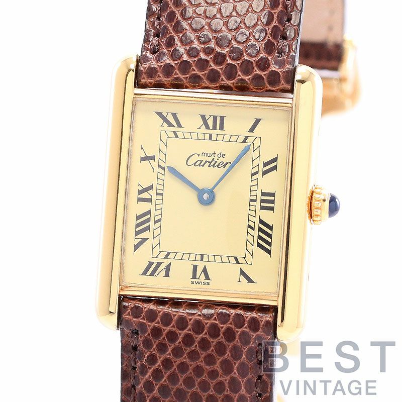 中古】CARTIER MUST TANK LARGE MODEL VERMEIL カルティエ マスト 