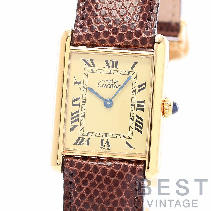 【中古】CARTIER MUST TANK LARGE MODEL VERMEIL カルティエ マストタンクLM ヴェルメイユ W1002753 (590005)