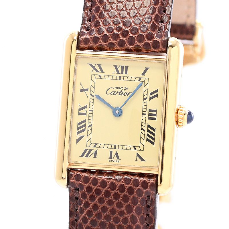 【中古】CARTIER MUST TANK LARGE MODEL VERMEIL カルティエ マストタンクLM ヴェルメイユ W1002753 (590005)