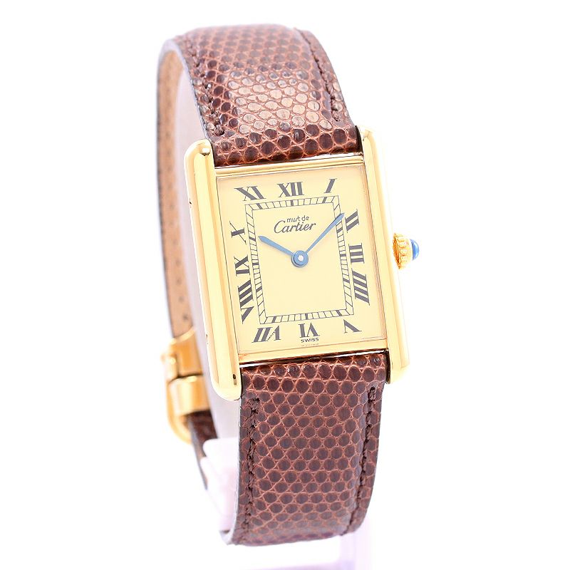 【中古】CARTIER MUST TANK LARGE MODEL VERMEIL カルティエ マストタンクLM ヴェルメイユ W1002753 (590005)