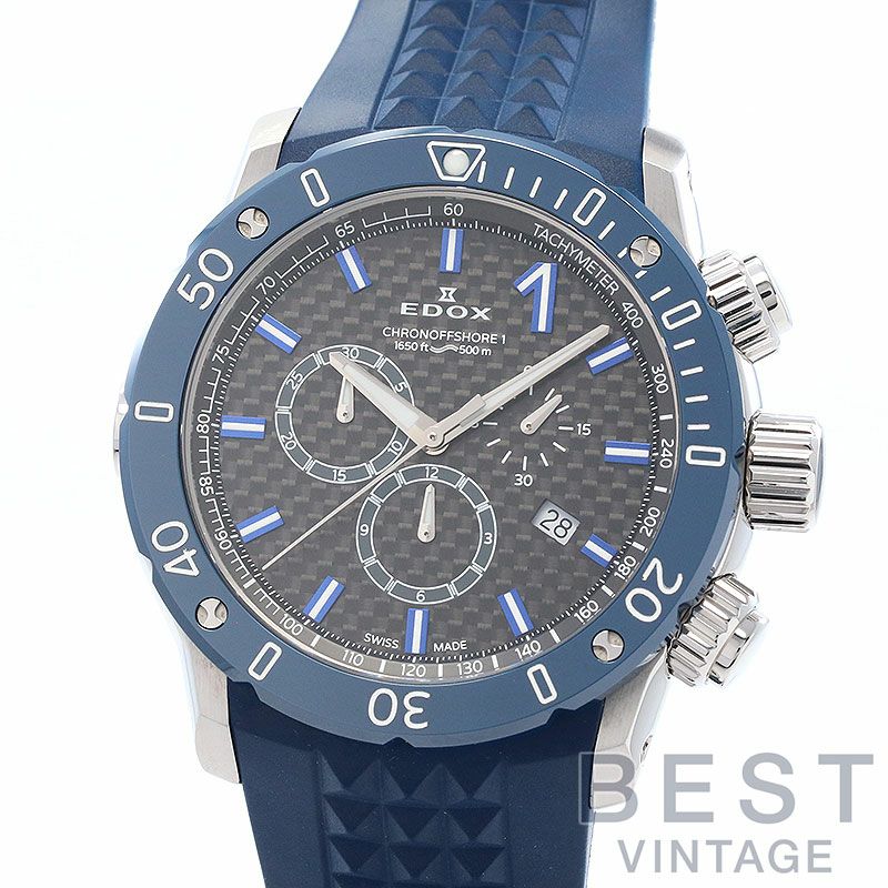 中古】EDOX CHRONOOFFSHORE 1 CHRONOGRAP エドックス クロノオフショア1 クロノグラフ  10221-3BU3-BUIN3-BS｜ヴィンテージブランド｜時計・腕時計の通販サイトBEST ISHIDA（正規・中古販売店）