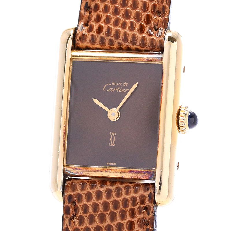 中古】CARTIER MUST TANK SMALL MODEL VERMEIL TORTOISE SHEEL DIAL カルティエ マストタンク  SM ヴェルメイユ べっ甲ダイヤル 82975613｜ヴィンテージブランド｜時計・腕時計の通販サイトBEST ISHIDA（正規・中古販売店）