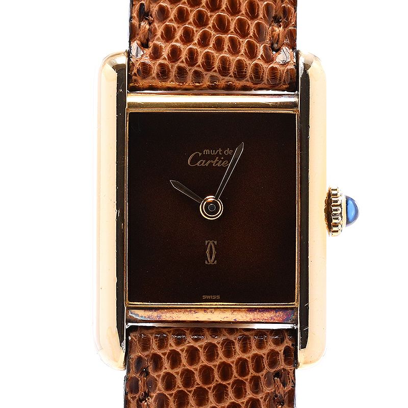 中古】CARTIER MUST TANK SMALL MODEL VERMEIL TORTOISE SHEEL