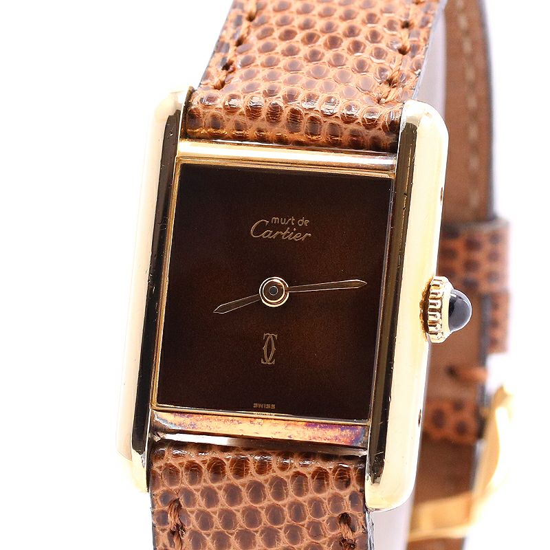 中古】CARTIER MUST TANK SMALL MODEL VERMEIL カルティエ マスト 