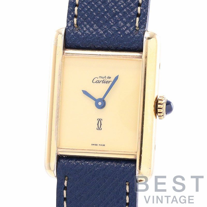 中古】CARTIER MUST TANK SMALL MODEL VERMEIL カルティエ マストタンクSM ヴェルメイユ  プレーンアイボリーダイヤル 82975213｜ヴィンテージブランド｜時計・腕時計の通販サイトBEST ISHIDA（正規・中古販売店）