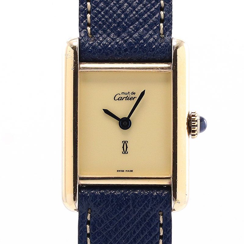 中古】CARTIER MUST TANK SMALL MODEL VERMEIL カルティエ マストタンクSM ヴェルメイユ  プレーンアイボリーダイヤル 82975213｜ヴィンテージブランド｜時計・腕時計の通販サイトBEST ISHIDA（正規・中古販売店）