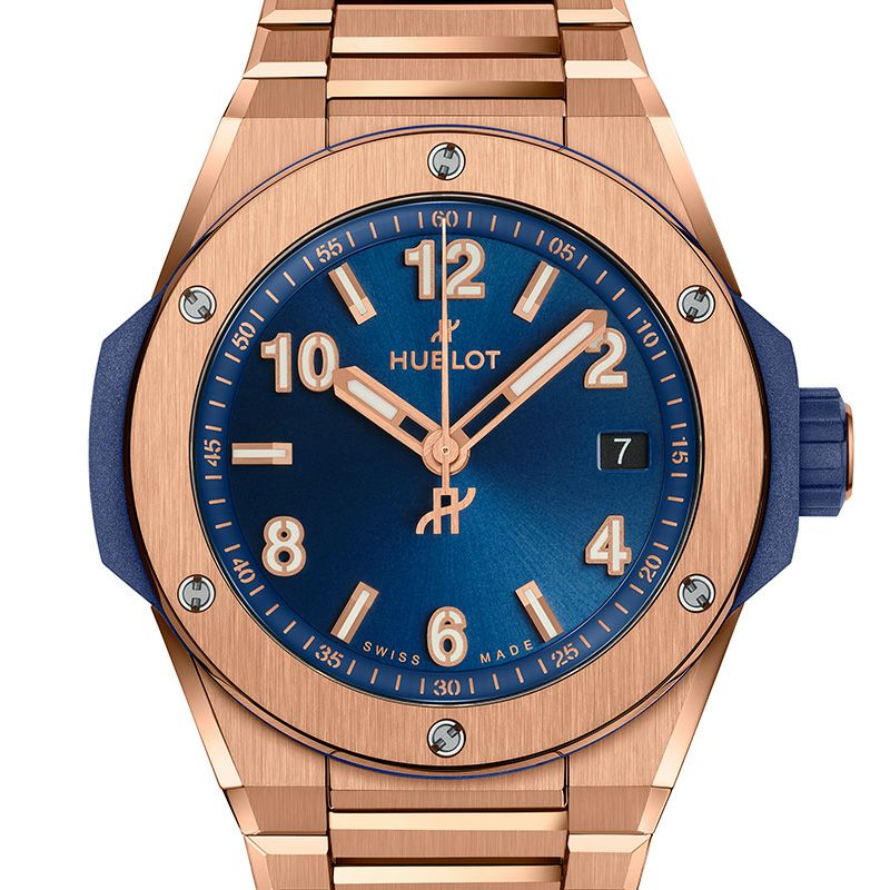 HUBLOT BIG BANG INTEGRATED  TIME ONLY KING GOLD BLUE ウブロ ビッグ・バン インテグレーテッド タイムオンリー キングゴールド ブルー 457.OX.7180.OX