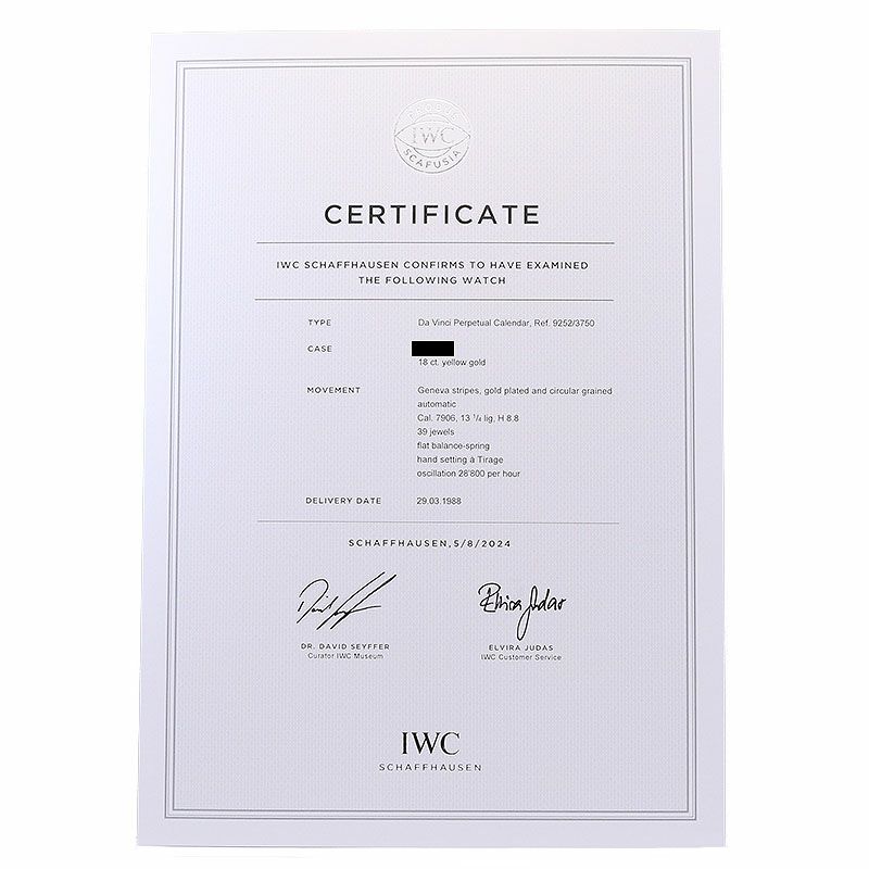 【中古】IWC DA VINCI PERPETUAL CALENDAR CHRONOGRAPH アイ・ダブリュー・シー ダ・ヴィンチ パーペチュアルカレンダー クロノグラフ IW925203 (9252-03)