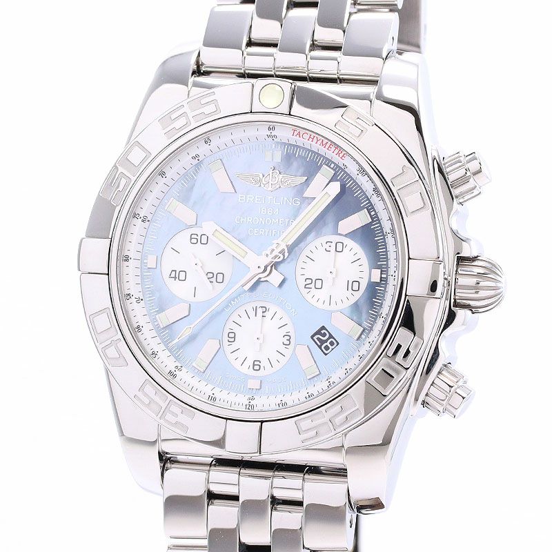 【中古】BREITLING CHRONOMAT 44  JAPAN LIMITED ブライトリング クロノマット 44 MOP ブラック＆ホワイト 日本限定400本 AB01103C/BC48/375A (A011BWJPA)