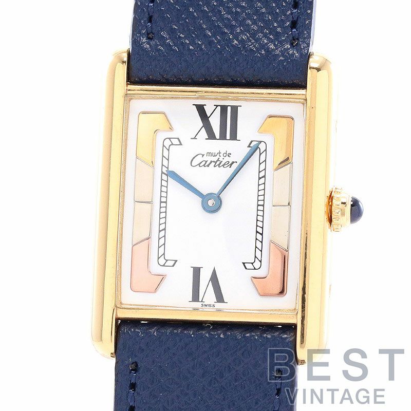 中古】CARTIER MUST TANK LARGE MODEL VERMEIL TRINITY DIAL カルティエ マストタンクLM ヴェルメイユ  トリニティダイヤル W1006254 (590005)｜ヴィンテージブランド｜時計・腕時計の通販サイトBEST ISHIDA（正規・中古販売店）