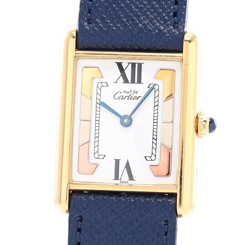 中古】CARTIER MUST TANK LARGE MODEL VERMEIL TRINITY DIAL カルティエ マストタンクLM ヴェルメイユ  トリニティダイヤル W1006254 (590005)｜ヴィンテージブランド｜時計・腕時計の通販サイトBEST ISHIDA（正規・中古販売店）