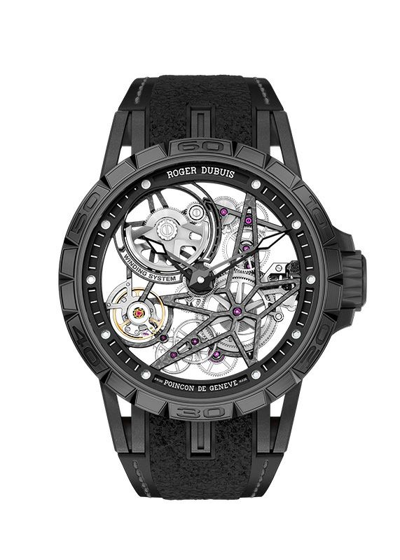 ROGER DUBUIS EXCALIBUR SPIDER PIRELLI BLACK DLC TITANIUM 45MM 