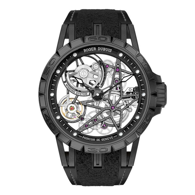 ROGER DUBUIS EXCALIBUR SPIDER PIRELLI BLACK DLC TITANIUM 45MM 