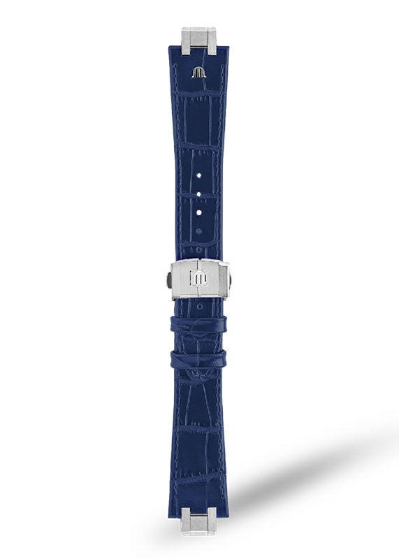 新品　Maurice Lacroix ブルー ラバーベルト 時計 MAURICE LACROIX Blue Calf Leather Strap モーリス・ラクロア
