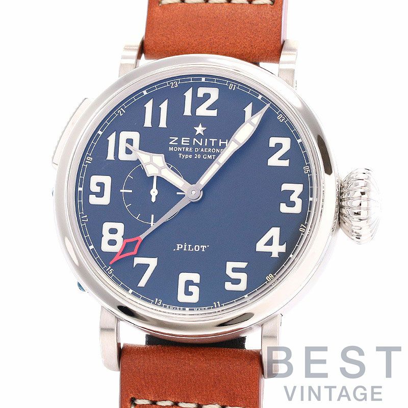 中古】ZENITH PILOT MONTRE D'AERONEF TYPE 20 GMT ゼニス パイロット アエロネフ タイプ20 GMT  03.2430.693/21.C723｜ヴィンテージブランド｜時計・腕時計の通販サイトBEST ISHIDA（正規・中古販売店）