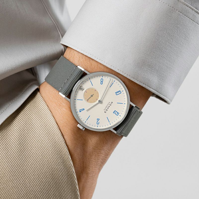NOMOS GLASHUETTE Tangente 38 Date SCHULHAUSWEISS ノモス グラス 