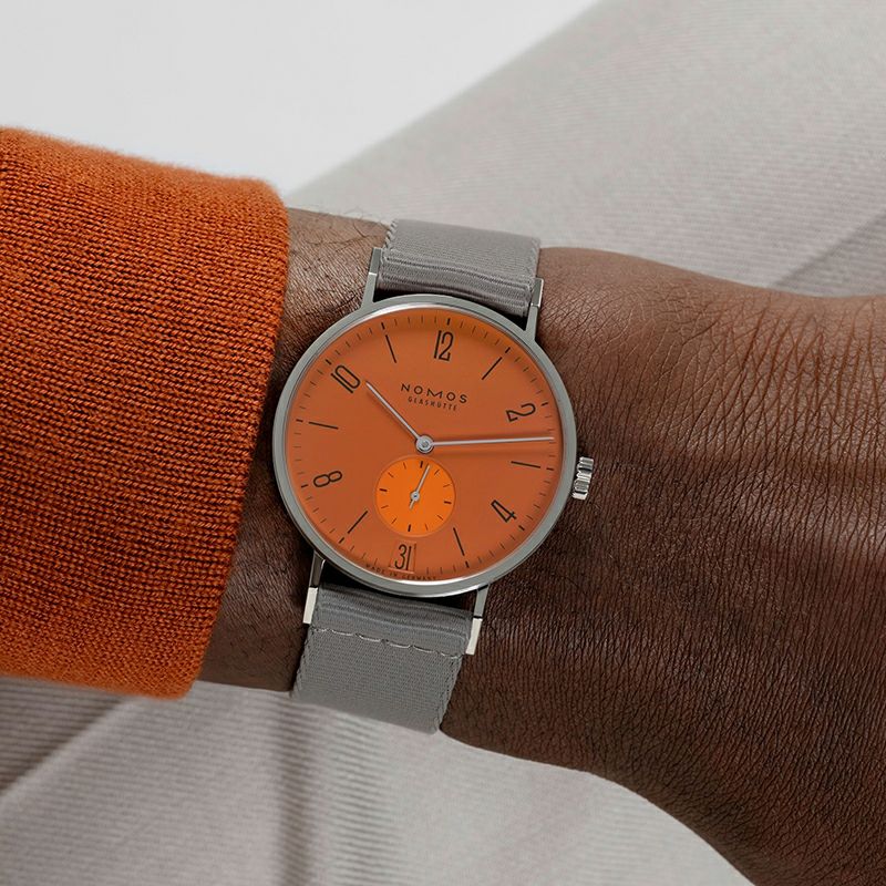 NOMOS GLASHUETTE Tangente 38 Date POPORANGE ノモス グラスヒュッテ タンジェント 38 デイト POPORANGE NM179.S13