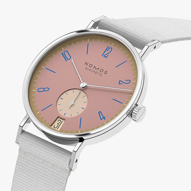 NOMOS GLASHUETTE Tangente 38 Date POMPADOUR ノモス グラスヒュッテ タンジェント 38 デイト POMPADOUR NM179.S15