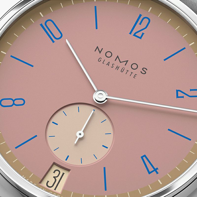 NOMOS GLASHUETTE Tangente 38 Date POMPADOUR ノモス グラスヒュッテ タンジェント 38 デイト POMPADOUR NM179.S15