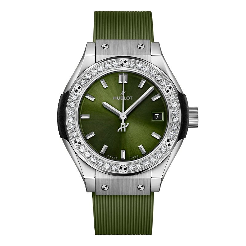 HUBLOT CLASSIC FUSION TITANIUM GREEN DIAMONDS ウブロ クラシック・フュージョン チタニウム グリーン ダイヤモンド 591.NX.8970.RX.1204