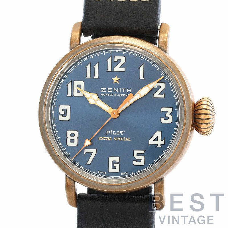 ゼニス ZENITH PILOT 手巻時計 ビンテージ OH済 販売店保証期間内 