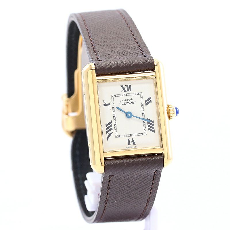 【りりぃ】カルティエ 腕時計 ヴェルメイユ マストタンクSM アイボリー りりぃ】カルティエ 腕時計 ヴェルメイユ マストタンクSM アイボリー