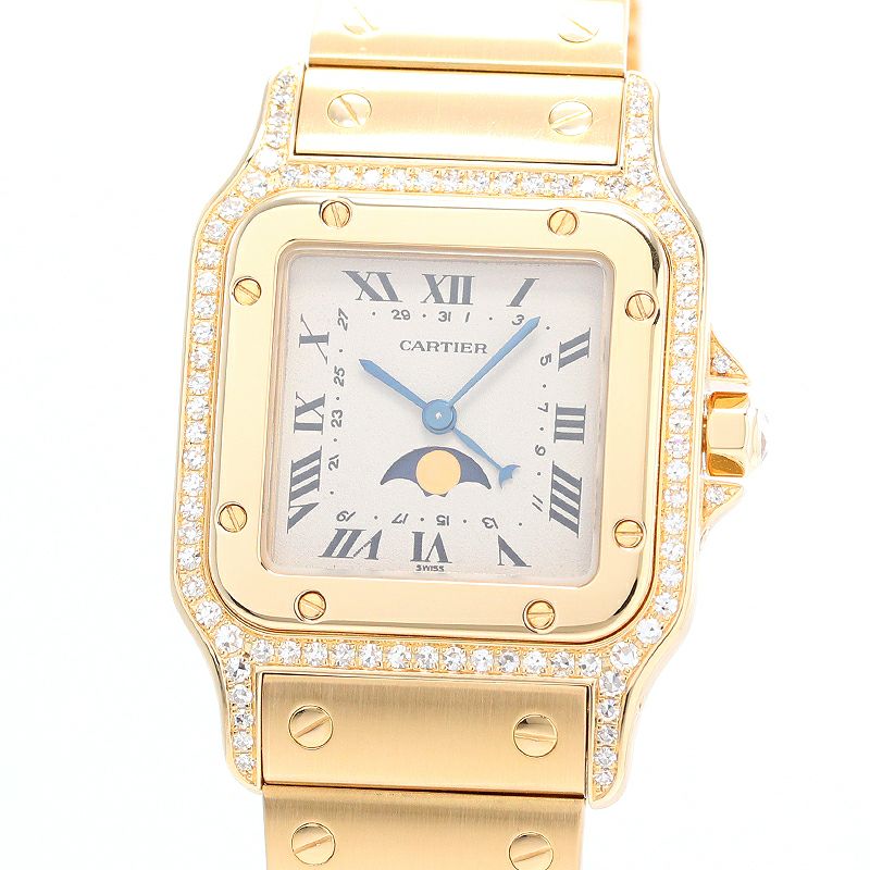 中古】CARTIER SANTOS GALBEE LARGE MODEL MOON PHASE カルティエ サントスガルベ LM ムーンフェイズ  819904｜ヴィンテージブランド｜時計・腕時計の通販サイトBEST ISHIDA（正規・中古販売店）