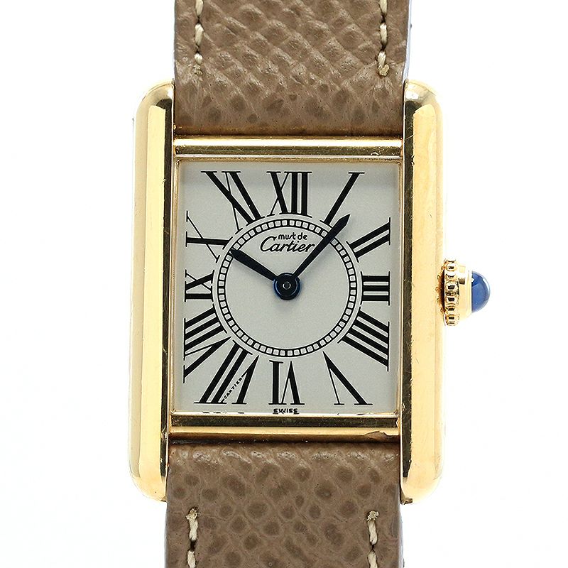 中古】CARTIER MUST TANK SMALL MODEL VERMEIL OPALINE DIAL カルティエ マストタンク SM  ヴェルメイユ オパランダイヤル W1005554｜ヴィンテージブランド｜時計・腕時計の通販サイトBEST ISHIDA（正規・中古販売店）