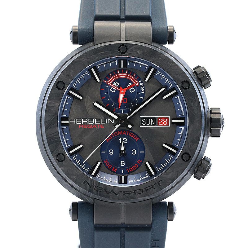 中古】HERBELIN NEWPORT REGATE CARBON エルブラン ニューポート 
