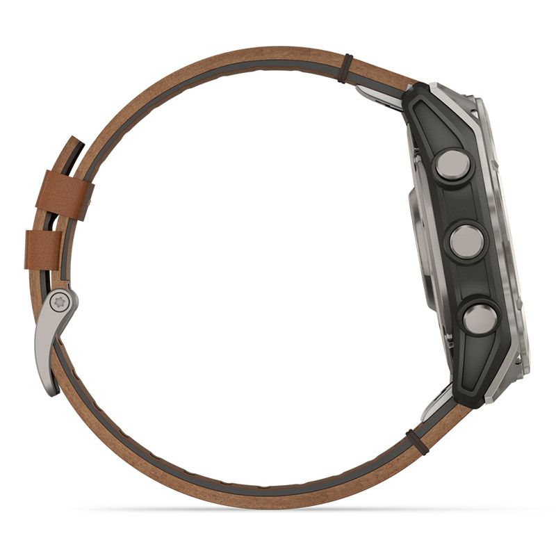 GARMIN fenix 8 Sapphire AMOLED 51mm Ti / Chestnut Leather Band ガーミン フェニックス8 サファイア アモレッド 51mm Ti / チェスナット レザーバンド 010-02905-81