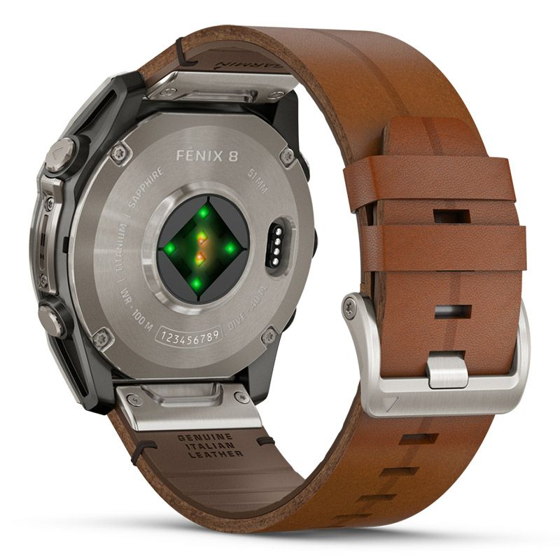 GARMIN fenix 8 Sapphire AMOLED 51mm Ti / Chestnut Leather Band ガーミン フェニックス8 サファイア アモレッド 51mm Ti / チェスナット レザーバンド 010-02905-81