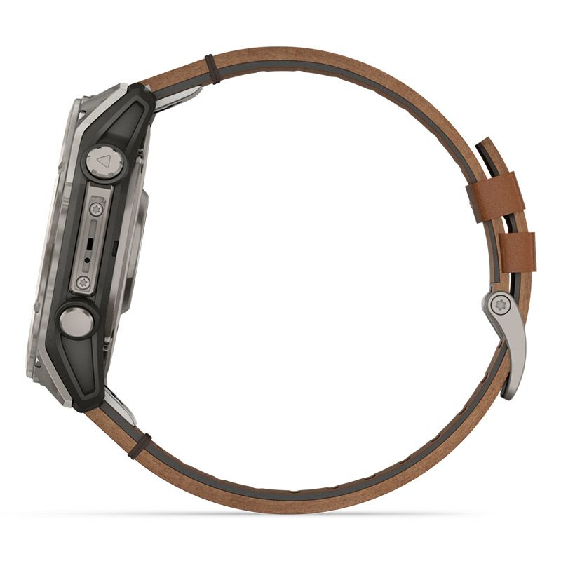 GARMIN fenix 8 Sapphire AMOLED 51mm Ti / Chestnut Leather Band ガーミン フェニックス8 サファイア アモレッド 51mm Ti / チェスナット レザーバンド 010-02905-81