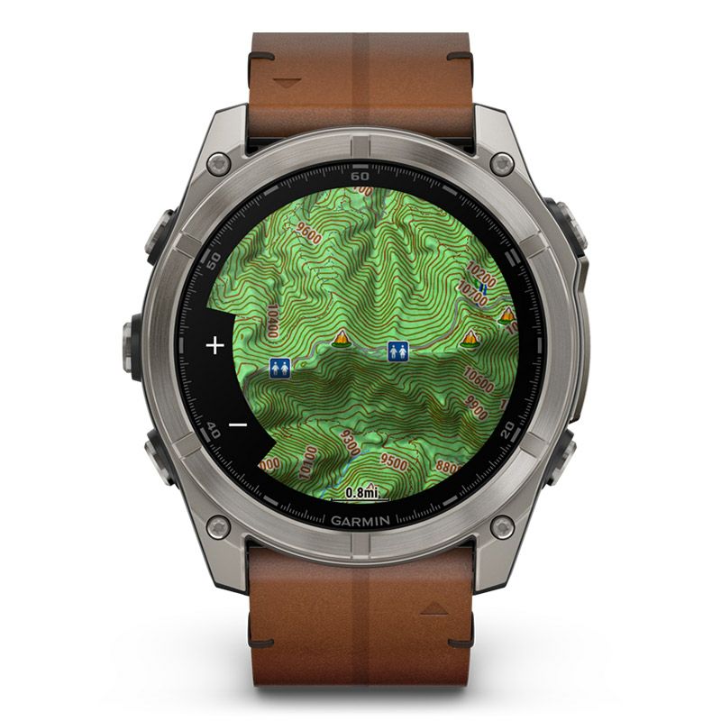 GARMIN fenix 8 Sapphire AMOLED 51mm Ti / Chestnut Leather Band ガーミン フェニックス8 サファイア アモレッド 51mm Ti / チェスナット レザーバンド 010-02905-81