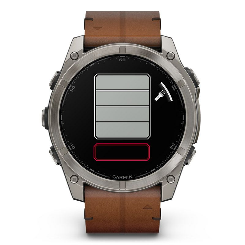 GARMIN fenix 8 Sapphire AMOLED 51mm Ti / Chestnut Leather Band ガーミン フェニックス8 サファイア アモレッド 51mm Ti / チェスナット レザーバンド 010-02905-81