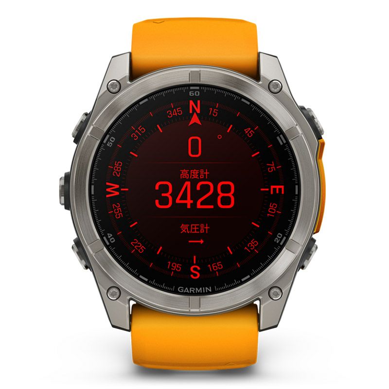 GARMIN fenix 8 Sapphire AMOLED 51mm Ti / Orange ガーミン フェニックス8 サファイア アモレッド 51mm Ti / オレンジ 010-02905-50