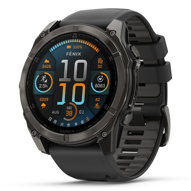 GARMIN fenix 8 Sapphire AMOLED 51mm Ti Carbon Gray DLC / Black ガーミン フェニックス8 サファイア アモレッド 51mm Ti カーボン グレー DLC / ブラック 010-02905-62